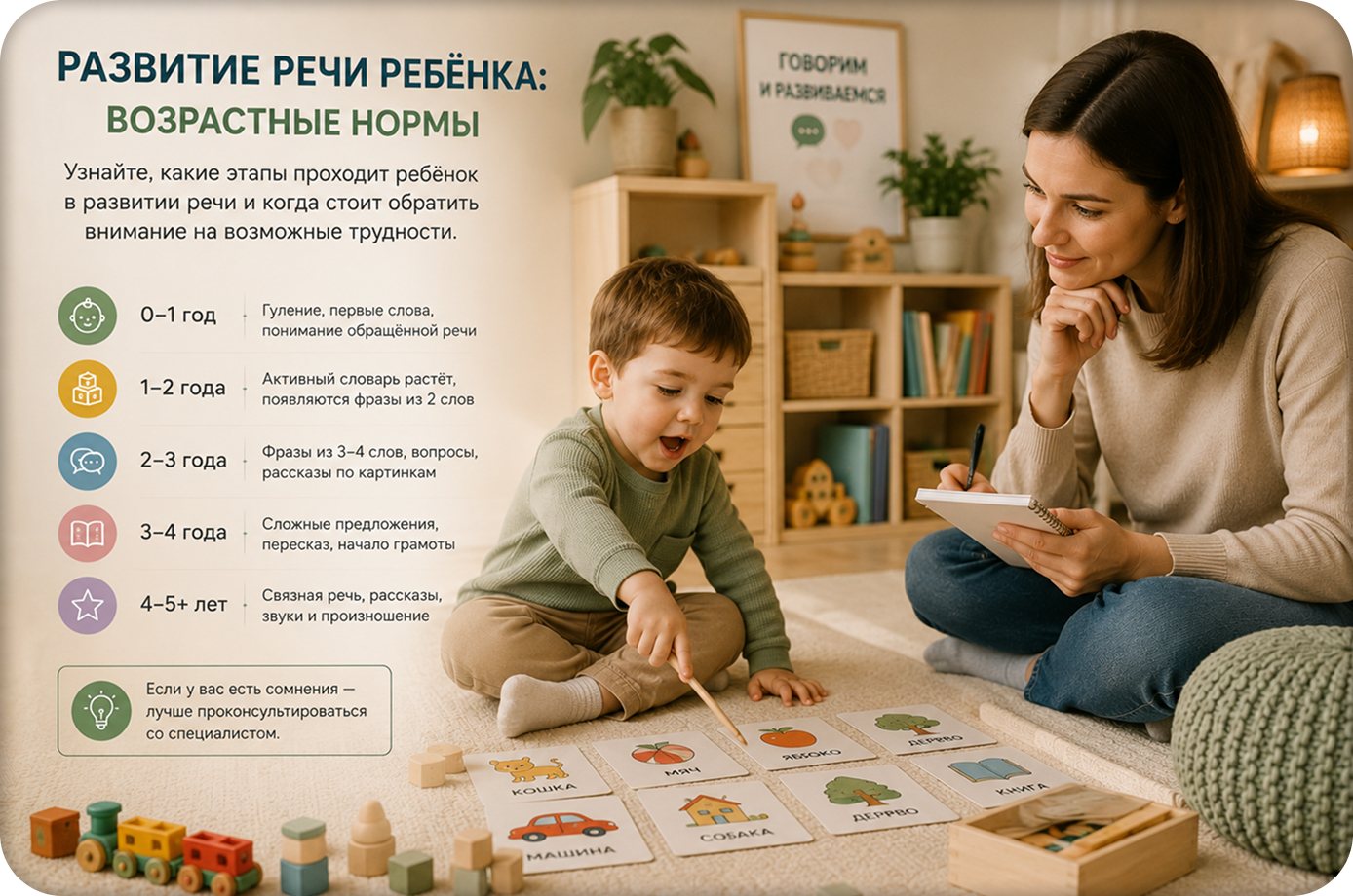 Занятие по развитию речи ребёнка